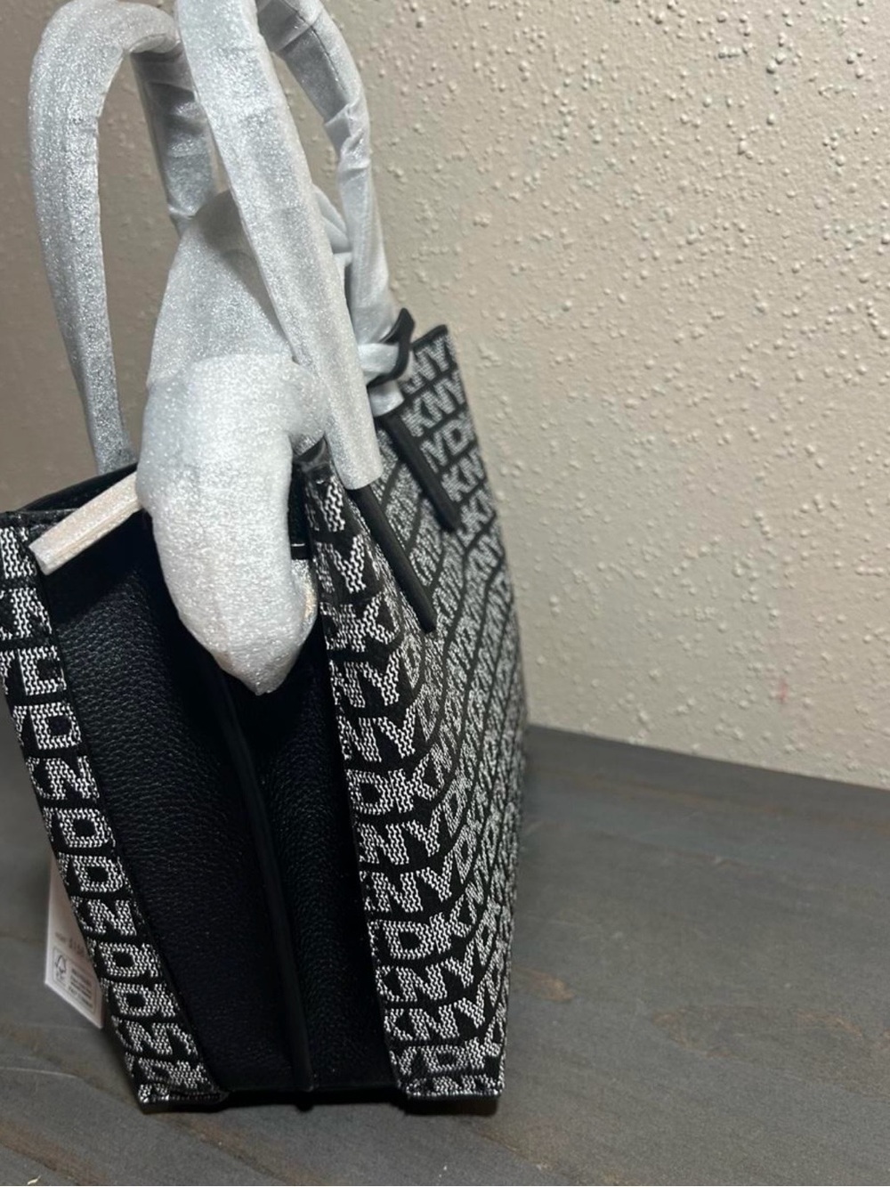 DKNYC Black & White Logo Farah Mini Satchel - Picture 7 of 7